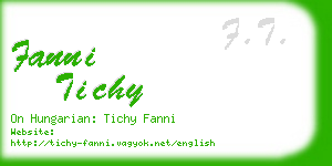 fanni tichy business card